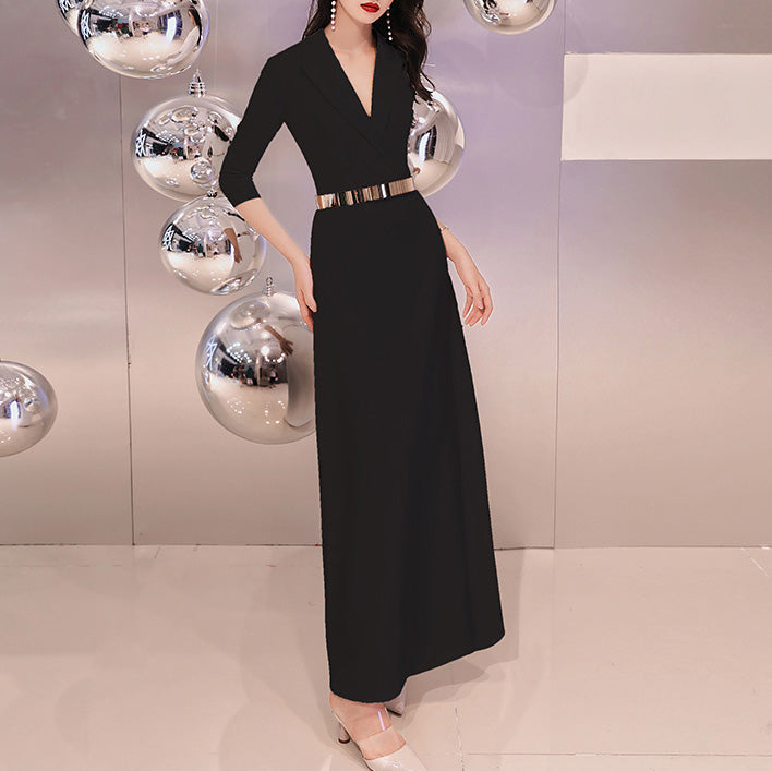 Long Evening Dress Women's New Annual Meeting Elegant Dress Birthday Banquet Host Dress BP1272