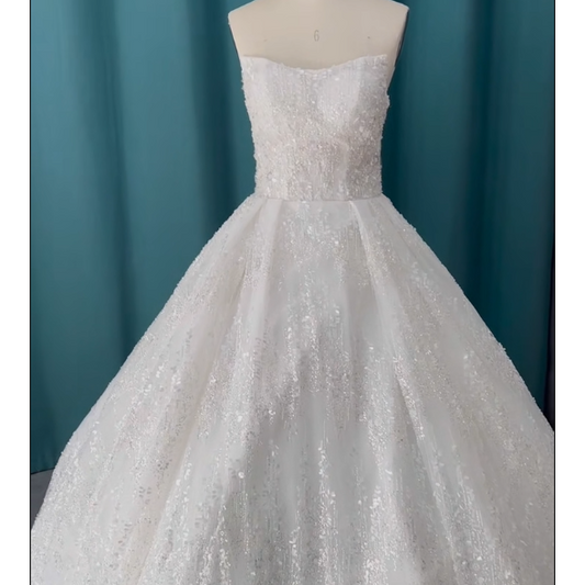 Off The Shoulder Ball Gown Sweetheart Wedding Dress EJB1252