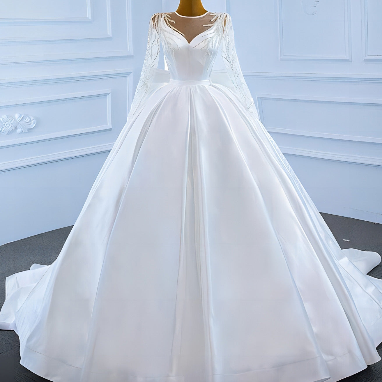 Luxury / Gorgeous White Satin Bridal Wedding Dresses EJB1255