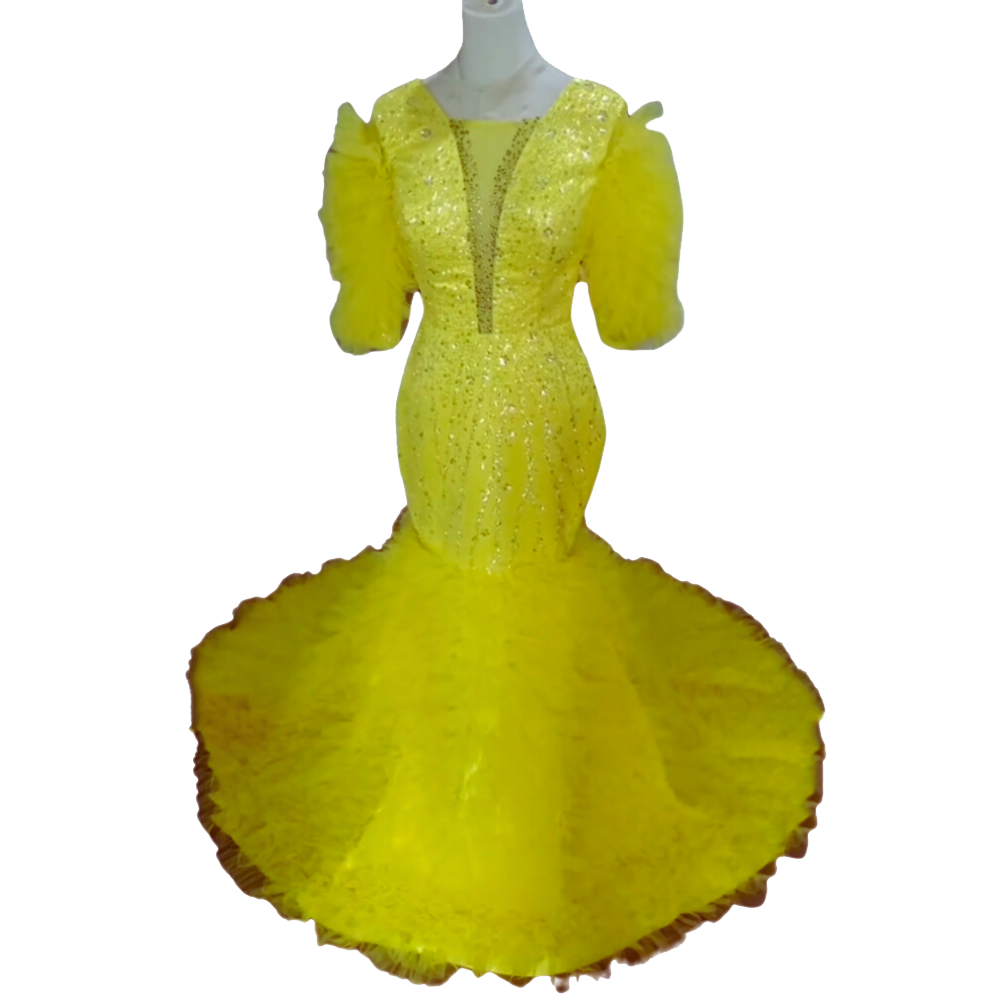 Yellow Color Formal & Evening Dress EJM933