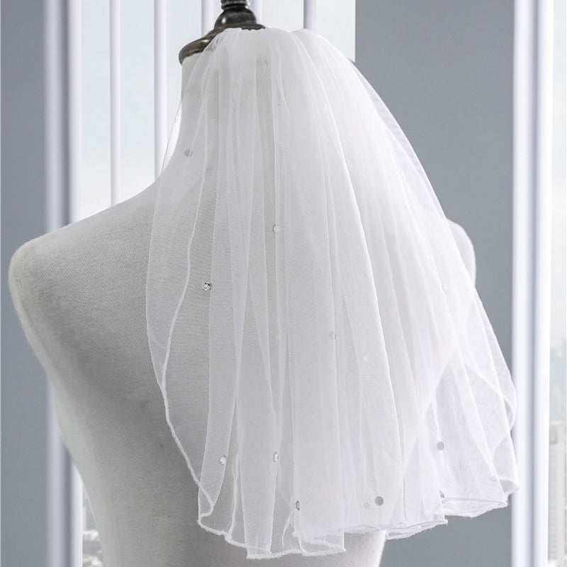 Elegant Ribbon Bridal Veil EWA006