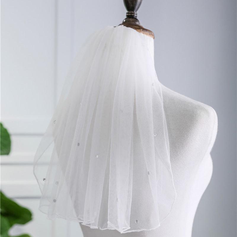 Elegant Ribbon Bridal Veil EWA006