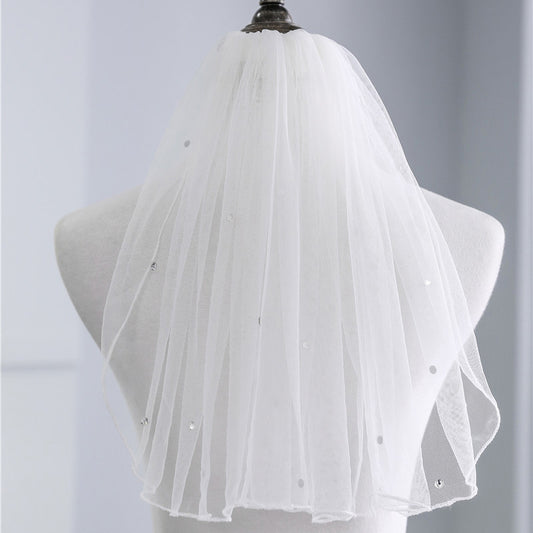 Elegant Ribbon Bridal Veil EWA006