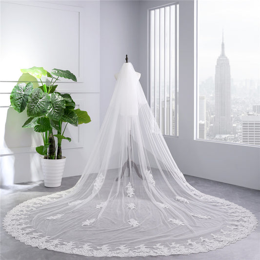 Lace Edge Two Tier Wedding Veil EWA016