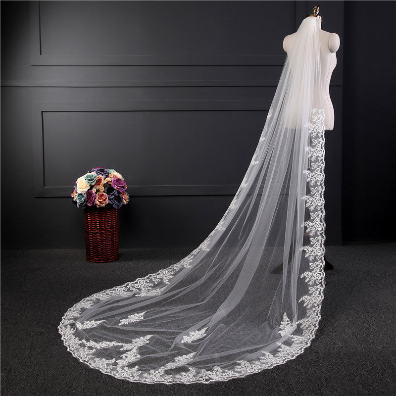 Lace Wedding Veils for Brides with Comb EWA017