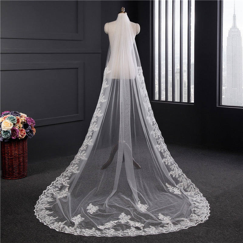 Lace Wedding Veils for Brides with Comb EWA017