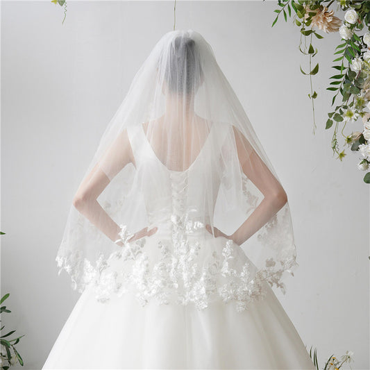 Short Wedding Veils for Bride Velos De Novia Mariage Wedding Accessories EWA028