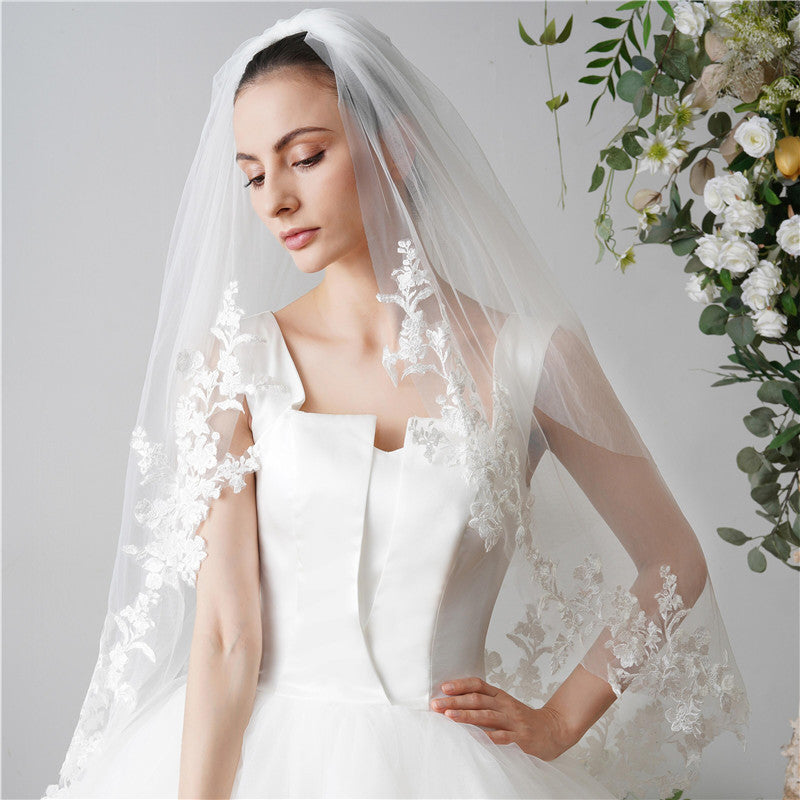 Short Wedding Veils for Bride Velos De Novia Mariage Wedding Accessories EWA028