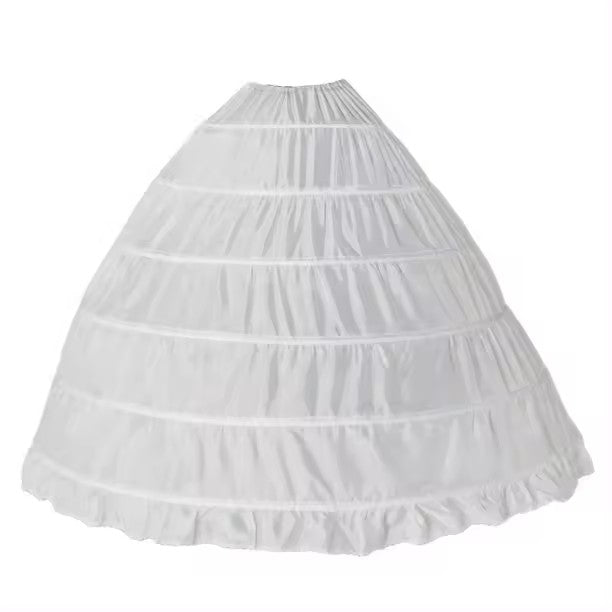 6 Hoops Bridal Wedding White Petticoat Marriage Gauze Skirt Crinoline Underskirt EWA088