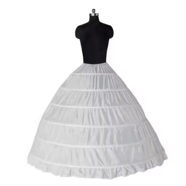 6 Hoops Bridal Wedding White Petticoat Marriage Gauze Skirt Crinoline Underskirt EWA088