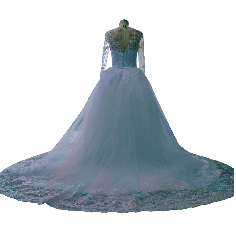 Detachable Train White Wedding Dress EWD806