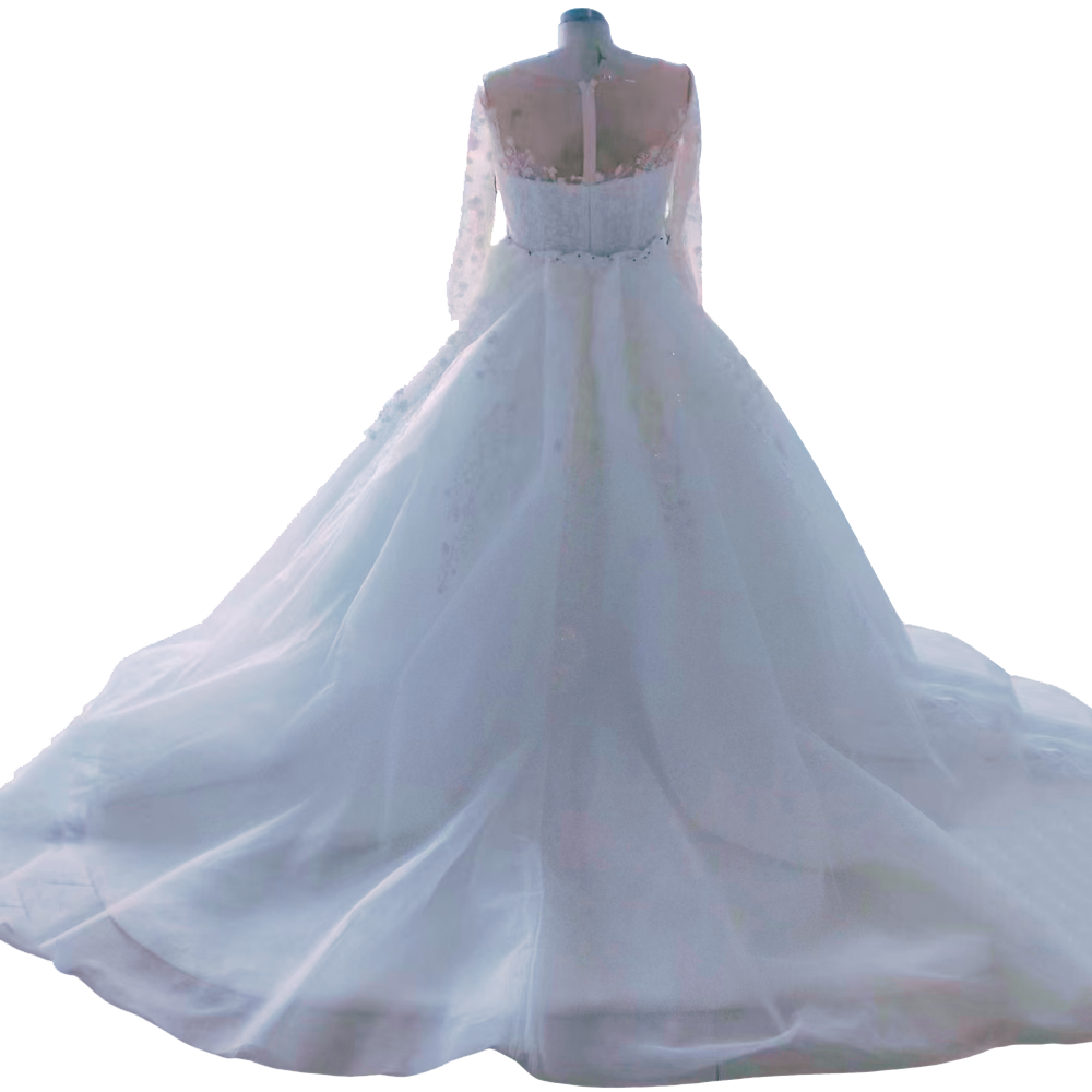 Bridal Dresses With Detachable Train 2 in 1 Dress EWD858