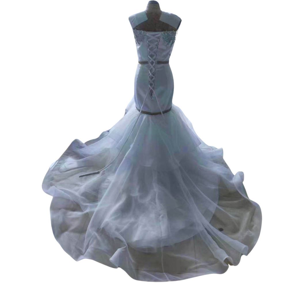 MERMAID TULLE APPLIQUES WEDDING DRESS EWM294