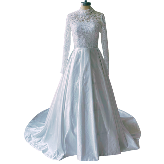 High Neck Muslim Wedding Dress EYB5009