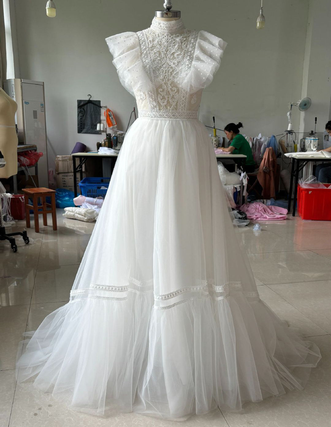 Classic Wedding Dresses For Women A-Line Tulle Bridal Gowns EYB5028