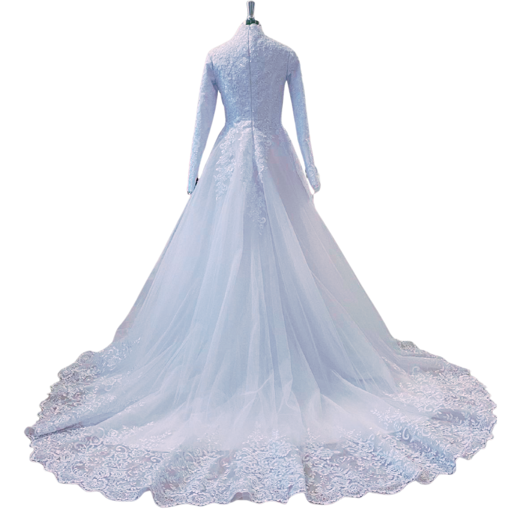 Women's Gorgeous Lace Wedding Dress Long Sleeve Bridal Gown EYB5030