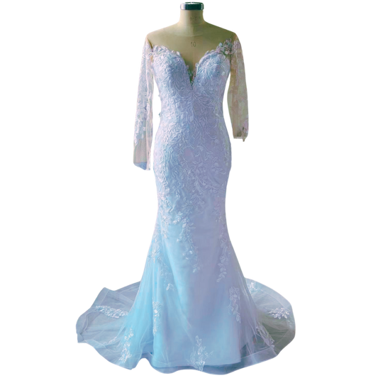 Women's Long Sleeve Mermaid Wedding Dress Bridal Gowns EYM1211