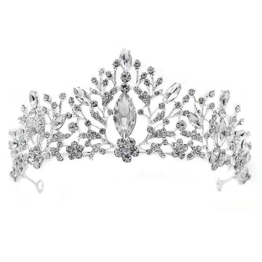 Handmade Bridal Crown Headwear Pearl Crystal Beads Hair Dress YAC1046