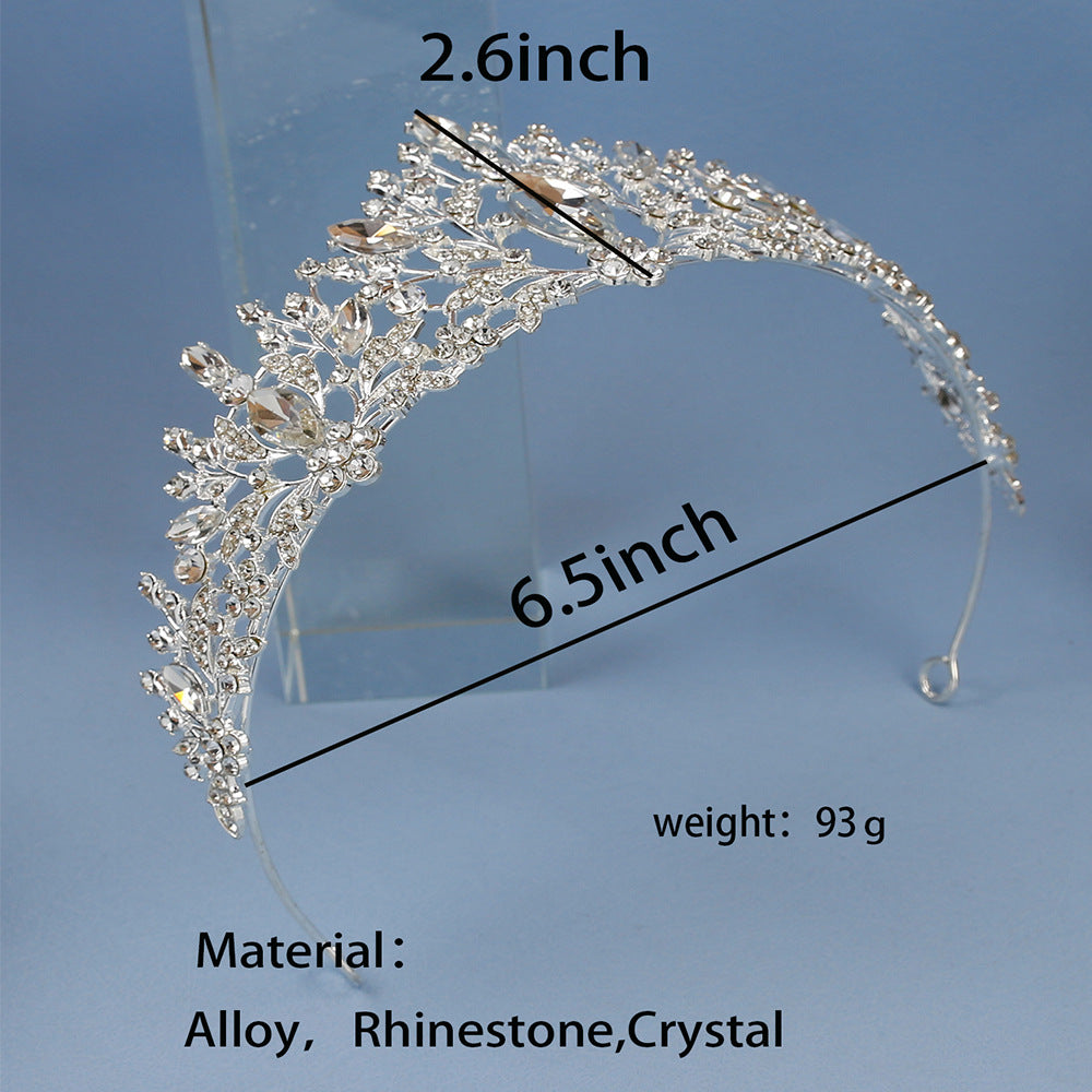 Handmade Bridal Crown Headwear Pearl Crystal Beads Hair Dress YAC1046