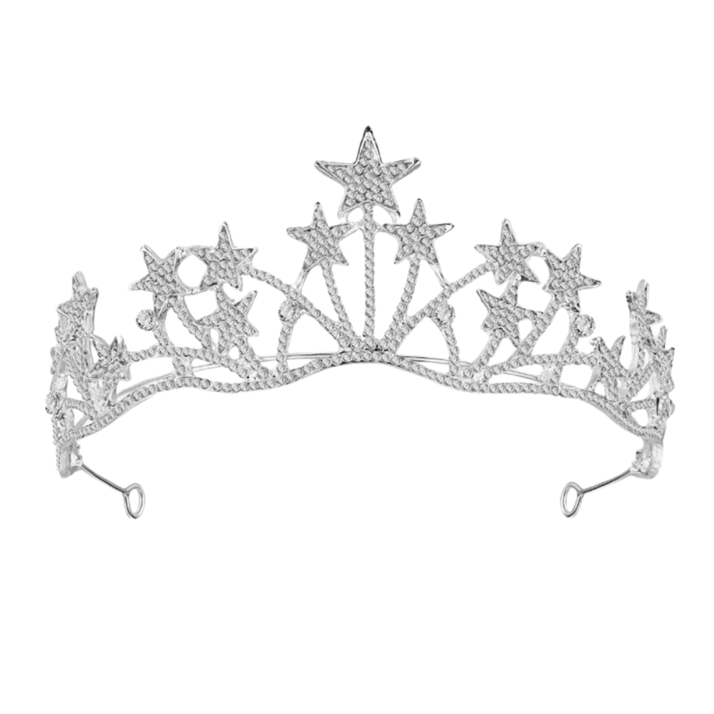 Silver Crystal Tiara Crowns for Women Girls Elegant Princess Crown YAC1047