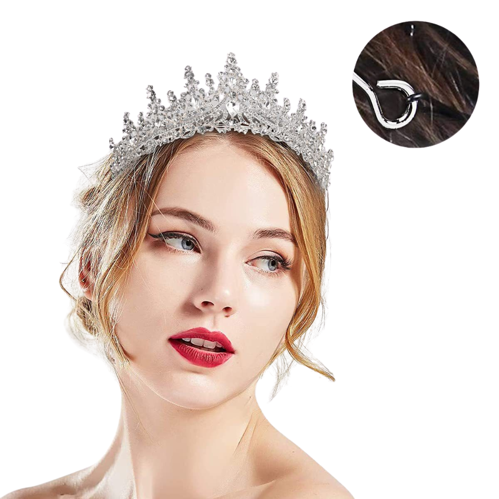 Women Rhinestone Queen Crown Princess Tiara Prom Birthday Crown YAC1053