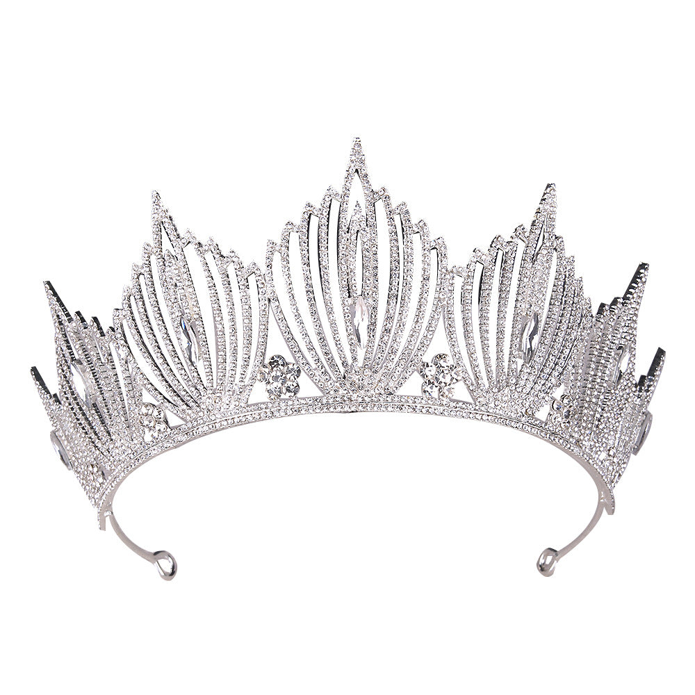 Luxury Silver Crystal Crown Tiara Rhinestone for Wedding YAC993