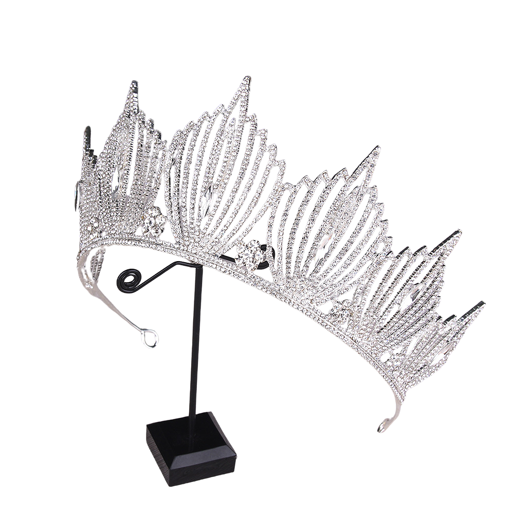 Luxury Silver Crystal Crown Tiara Rhinestone for Wedding YAC993