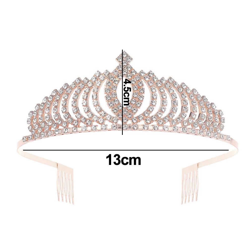 Women Stylish Shining Rhinestone Crown Headband YAC996