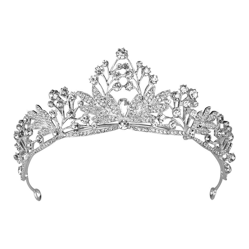 Bridal Queen Rhinestones Wedding Tiara for Women Silver Princess Crown YAC997