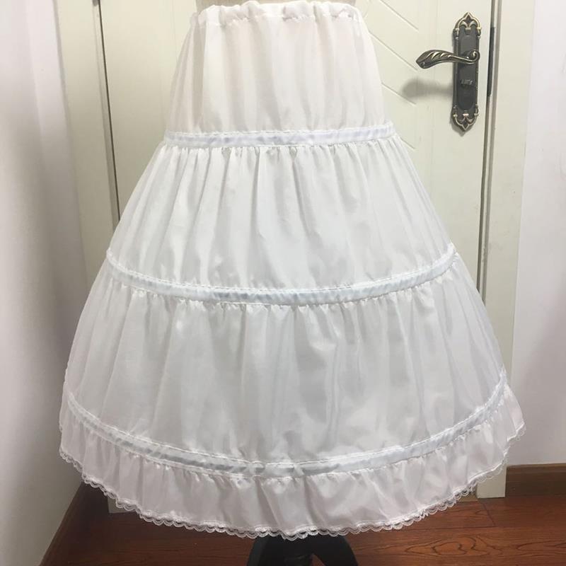 Long Child Petticoat for Children Girl 3 Hoop Petticoat Crinolines Slip Underskirt for Flower Girl Ball Gown Dress YAP1109