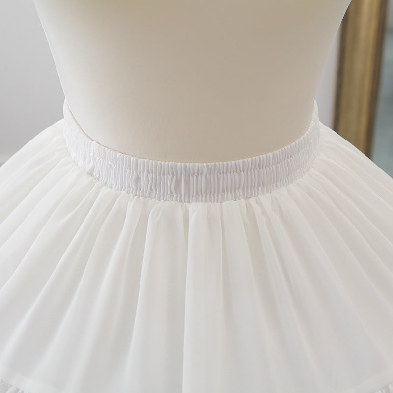 White Short Petticoats for Wedding Lolita Woman Girl Underskirt Crinoline Fluffy Pettycoat Hoop Skirt YAP1118