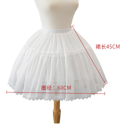 White Short Petticoats for Wedding Lolita Woman Girl Underskirt Crinoline Fluffy Pettycoat Hoop Skirt YAP1118