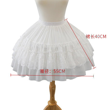 Lace Short Crinoline Bubble Skirt Wedding Dress Crinoline Everyday Maid Dress YAP1126