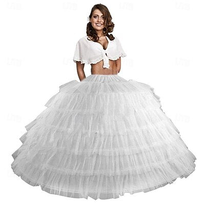 White Ball Gown Hoops Petticoat Underskirt Crinoline Slips YAP1136