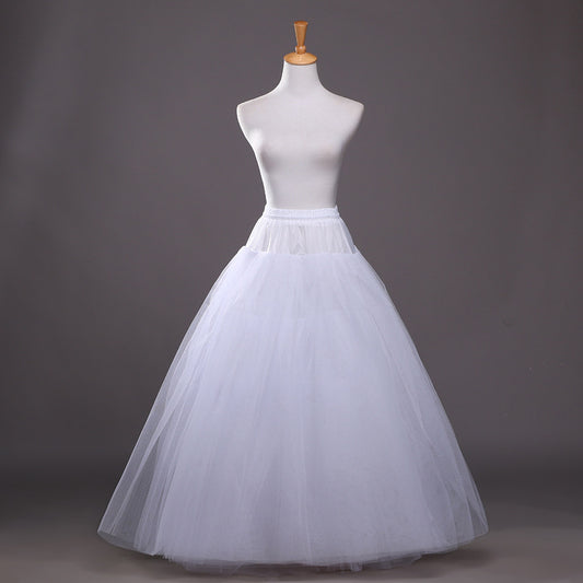 4-layer Hoop-free Long Style Half Skirt Petticoat YAP1139