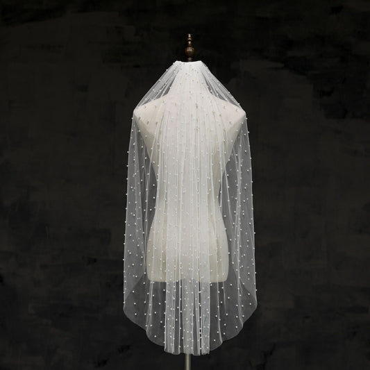 Pearls Bridal Veil Without Comb Wedding Veil YAV1059