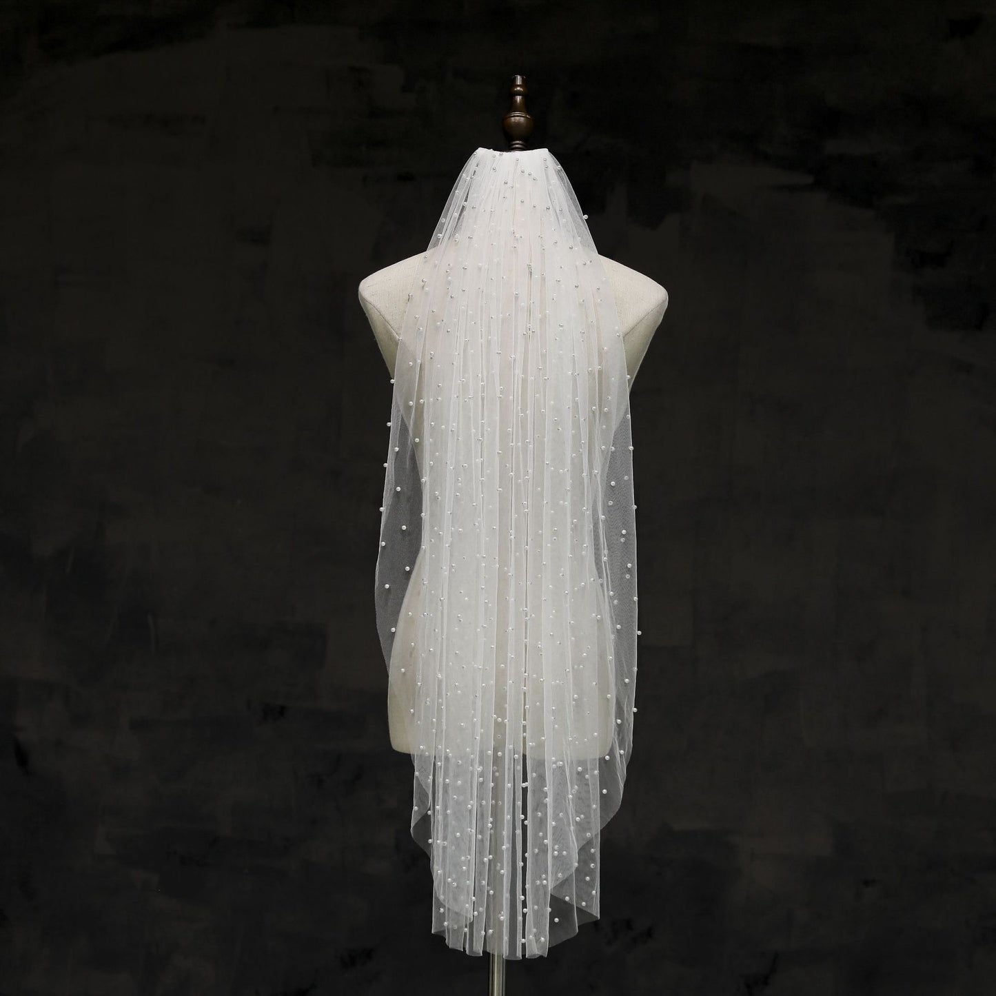 Pearls Bridal Veil Without Comb Wedding Veil YAV1059