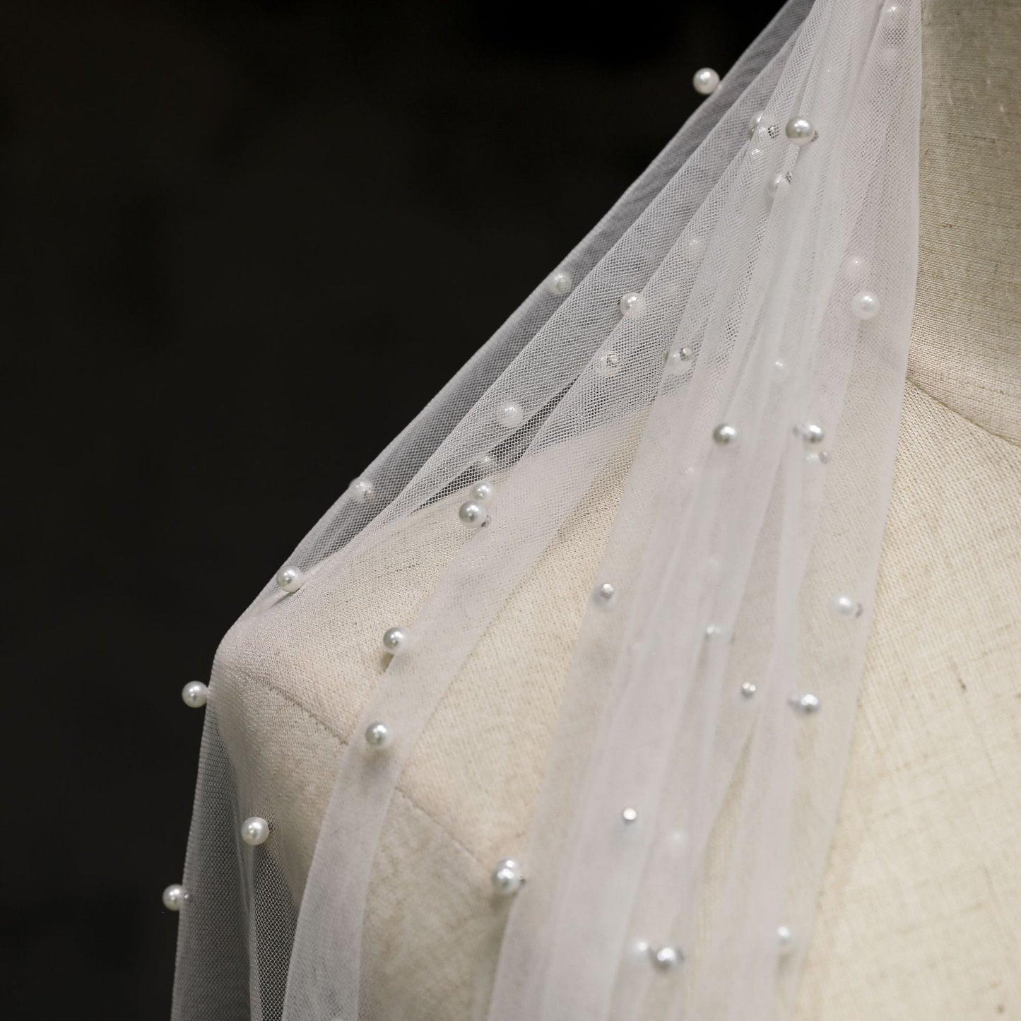 Pearls Bridal Veil Without Comb Wedding Veil YAV1059