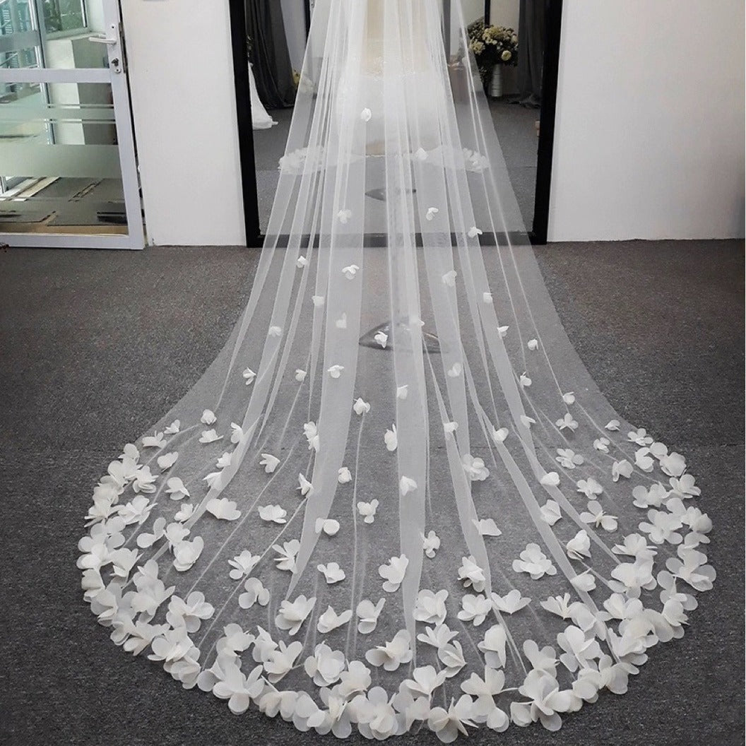 Retro Elegant Wedding 3D Floral Shoulder Cape Veil Bridal Accessory YAV1070