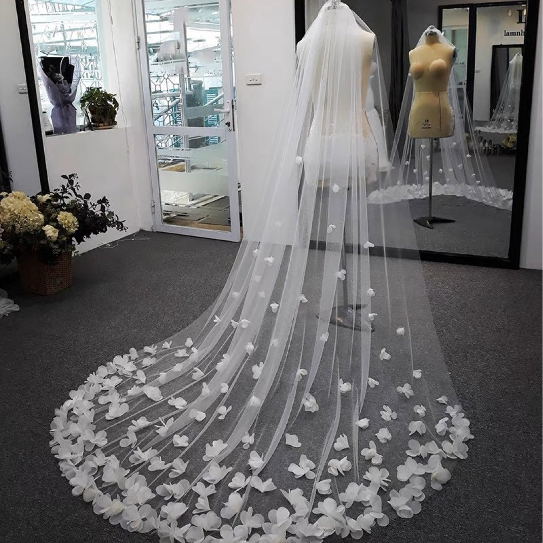 Retro Elegant Wedding 3D Floral Shoulder Cape Veil Bridal Accessory YAV1070