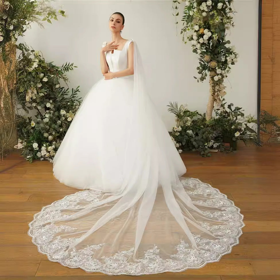 Long Tulle Shoulder Bridal Cape Wedding Veil Cloak YAV1077