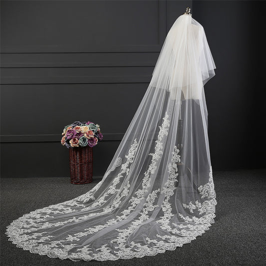 Bridal Veil New 3 Meters One Layer Lace Edge Veil YAV1085