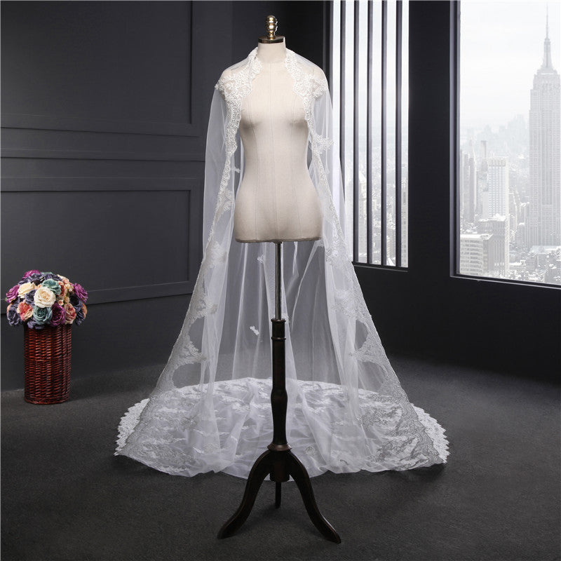 Cathedral Single Lace Wedding Bridal Veils YAV1096