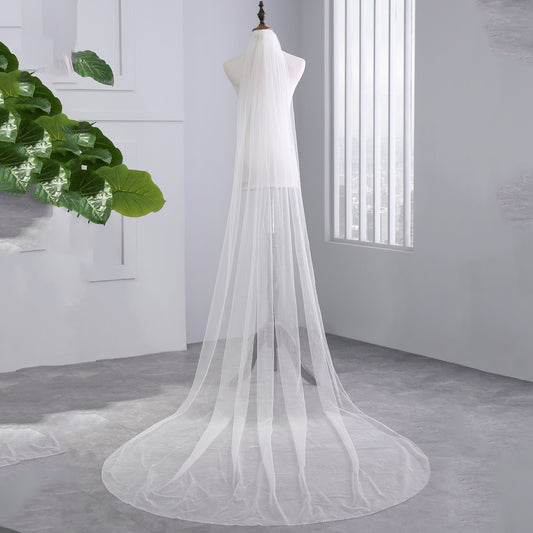 Chapel Bridal Veils One-tier Beaded Edge Beading Classic Veil YAV1098