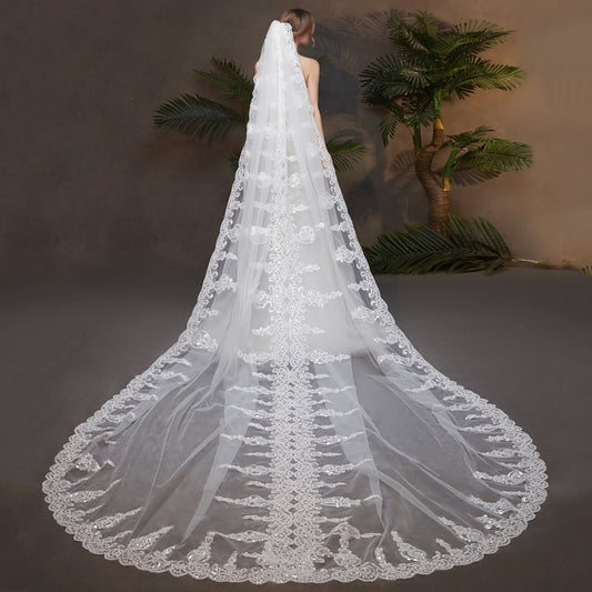 Long White Wedding Veil YAV1099